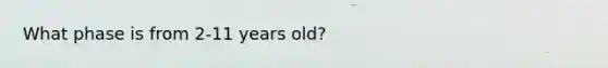 What phase is from 2-11 years old?