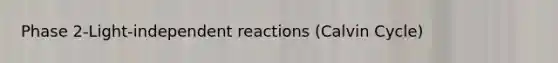Phase 2-Light-independent reactions (Calvin Cycle)