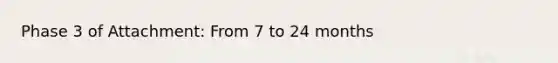 Phase 3 of Attachment: From 7 to 24 months