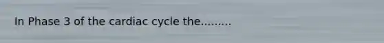 In Phase 3 of the cardiac cycle the.........