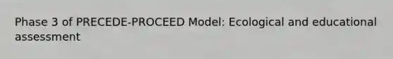 Phase 3 of PRECEDE-PROCEED Model: Ecological and educational assessment