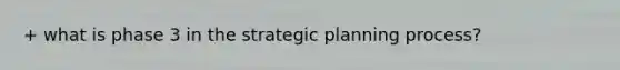 + what is phase 3 in the strategic planning process?