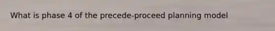 What is phase 4 of the precede-proceed planning model