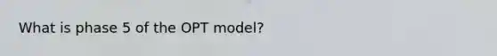 What is phase 5 of the OPT model?