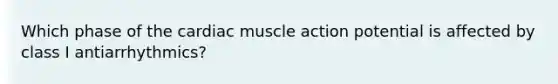 Which phase of the cardiac muscle action potential is affected by class I antiarrhythmics?