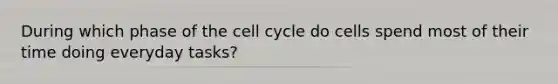 During which phase of the cell cycle do cells spend most of their time doing everyday tasks?