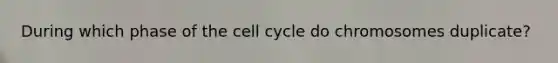 During which phase of the cell cycle do chromosomes duplicate?