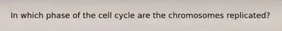 In which phase of the cell cycle are the chromosomes replicated?