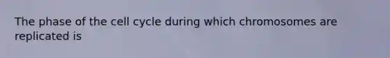 The phase of the cell cycle during which chromosomes are replicated is