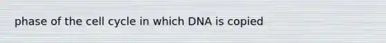 phase of the cell cycle in which DNA is copied