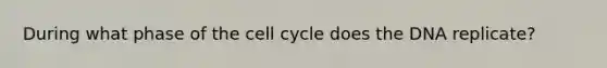 During what phase of the cell cycle does the DNA replicate?