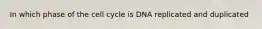 In which phase of the cell cycle is DNA replicated and duplicated