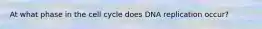 At what phase in the cell cycle does DNA replication occur?