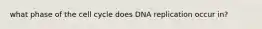 what phase of the cell cycle does DNA replication occur in?
