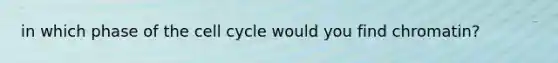 in which phase of the cell cycle would you find chromatin?