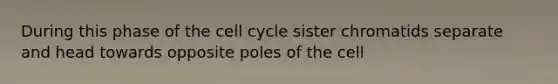 During this phase of the cell cycle sister chromatids separate and head towards opposite poles of the cell