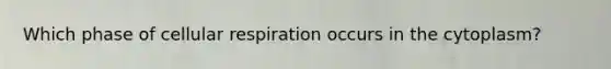 Which phase of cellular respiration occurs in the cytoplasm?