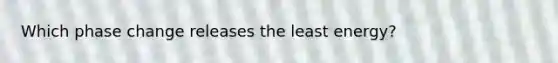 Which phase change releases the least energy?