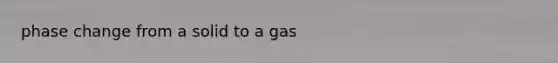 phase change from a solid to a gas