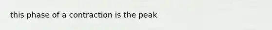 this phase of a contraction is the peak