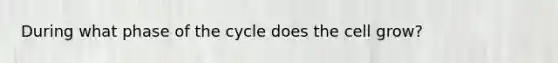 During what phase of the cycle does the cell grow?