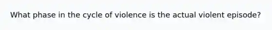 What phase in the cycle of violence is the actual violent episode?