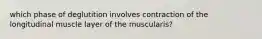 which phase of deglutition involves contraction of the longitudinal muscle layer of the muscularis?