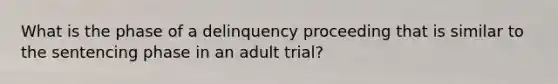 What is the phase of a delinquency proceeding that is similar to the sentencing phase in an adult trial?