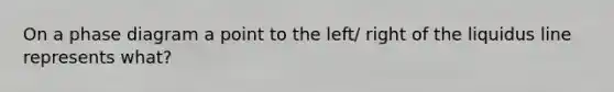 On a phase diagram a point to the left/ right of the liquidus line represents what?