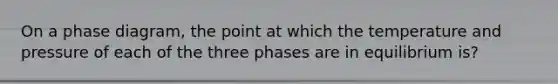 On a phase diagram, the point at which the temperature and pressure of each of the three phases are in equilibrium is?