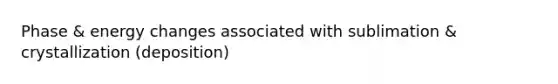 Phase & energy changes associated with sublimation & crystallization (deposition)