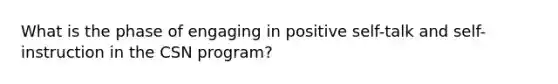 What is the phase of engaging in positive self-talk and self-instruction in the CSN program?