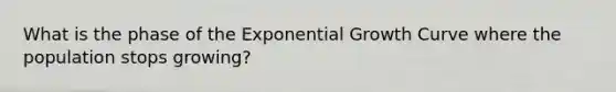 What is the phase of the Exponential Growth Curve where the population stops growing?