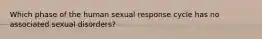 Which phase of the human sexual response cycle has no associated sexual disorders?