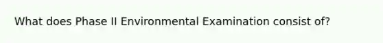 What does Phase II Environmental Examination consist of?