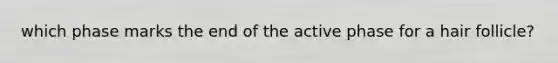 which phase marks the end of the active phase for a hair follicle?