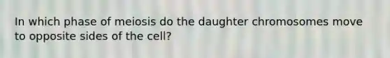 In which phase of meiosis do the daughter chromosomes move to opposite sides of the cell?