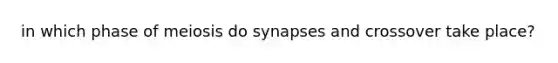 in which phase of meiosis do synapses and crossover take place?