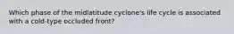 Which phase of the midlatitude cyclone's life cycle is associated with a cold-type occluded front?