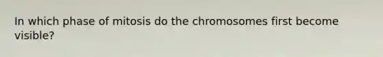 In which phase of mitosis do the chromosomes first become visible?