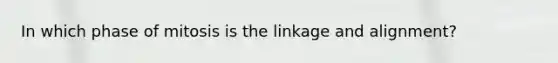 In which phase of mitosis is the linkage and alignment?