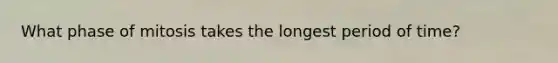 What phase of mitosis takes the longest period of time?