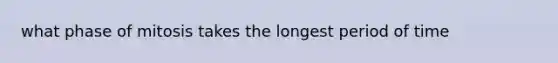 what phase of mitosis takes the longest period of time