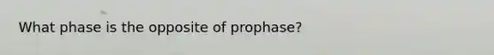 What phase is the opposite of prophase?