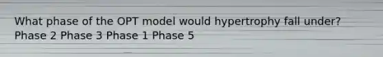 What phase of the OPT model would hypertrophy fall under? Phase 2 Phase 3 Phase 1 Phase 5