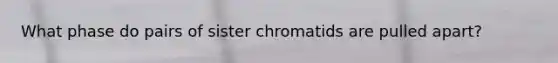 What phase do pairs of sister chromatids are pulled apart?