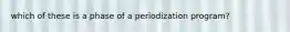 which of these is a phase of a periodization program?