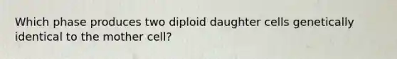 Which phase produces two diploid daughter cells genetically identical to the mother cell?