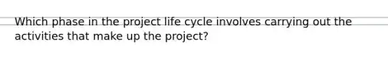 Which phase in the project life cycle involves carrying out the activities that make up the project?