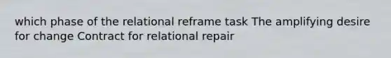 which phase of the relational reframe task The amplifying desire for change Contract for relational repair